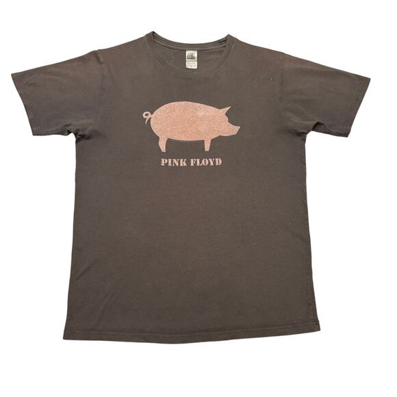 Anthill Rockwear Other - Vintage Y2K Pink Floyd Flocked Pink Pig Brown Short Sleeve T Shirt Men's Small